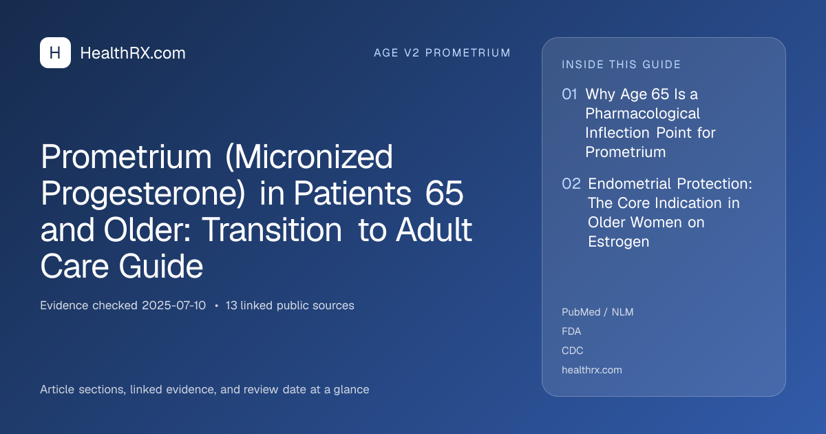 Evidence overview for Prometrium (Micronized Progesterone) in Patients 65 and Older: Transition to Adult Care Guide