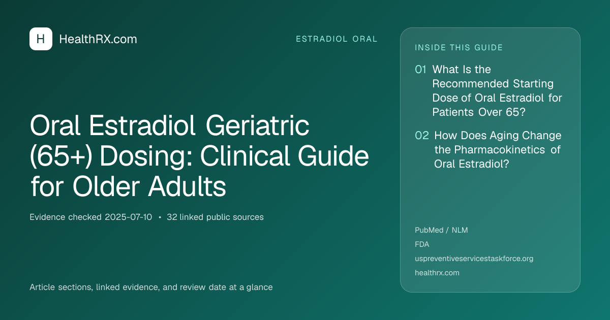 Evidence overview for Oral Estradiol Geriatric (65+) Dosing: Clinical Guide for Older Adults
