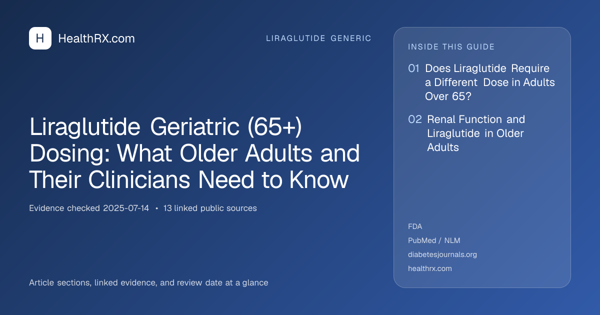 Evidence overview for Liraglutide Geriatric (65+) Dosing: What Older Adults and Their Clinicians Need to Know