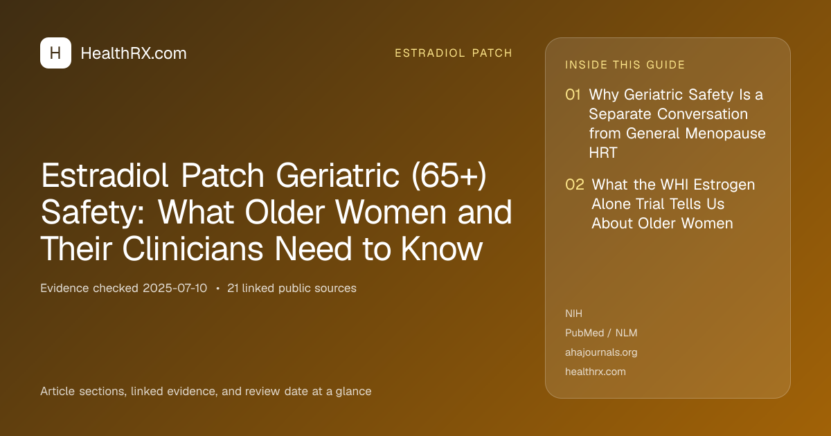 Evidence overview for Estradiol Patch Geriatric (65+) Safety: What Older Women and Their Clinicians Need to Know
