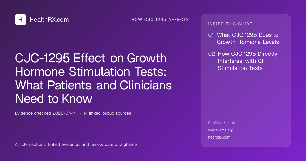 Evidence overview for CJC-1295 Effect on Growth Hormone Stimulation Tests: What Patients and Clinicians Need to Know