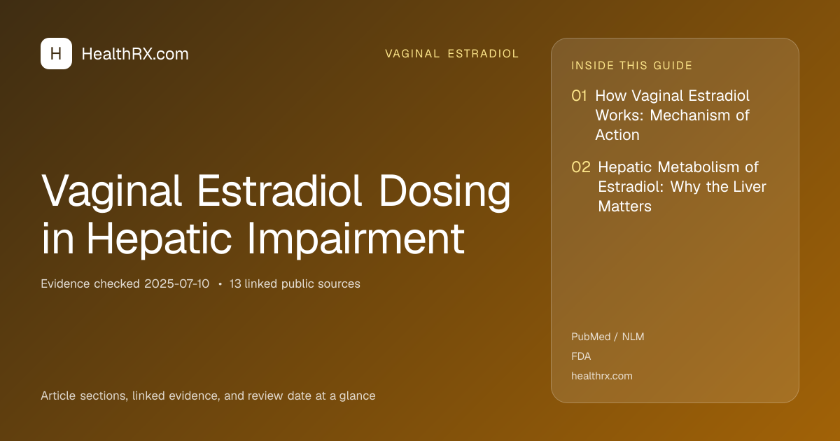 Evidence overview for Vaginal Estradiol Dosing in Hepatic Impairment