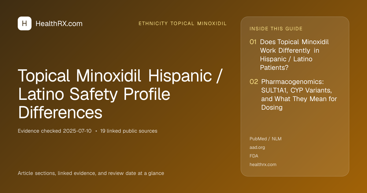 Evidence overview for Topical Minoxidil Hispanic / Latino Safety Profile Differences