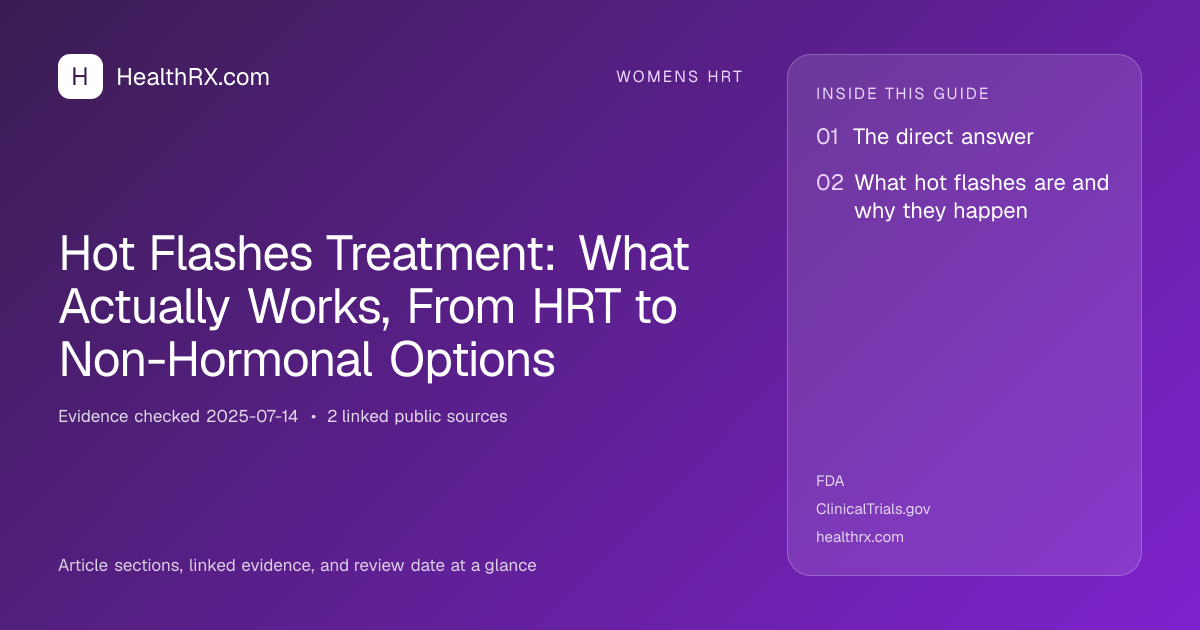Evidence overview for Hot Flashes Treatment: What Actually Works, From HRT to Non-Hormonal Options