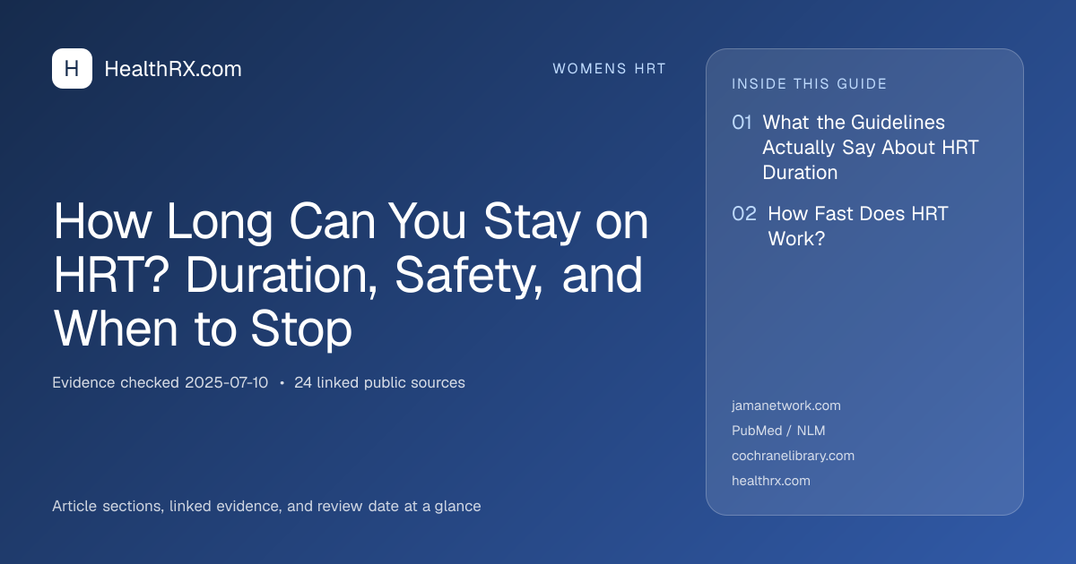 Evidence overview for How Long Can You Stay on HRT? Duration, Safety, and When to Stop