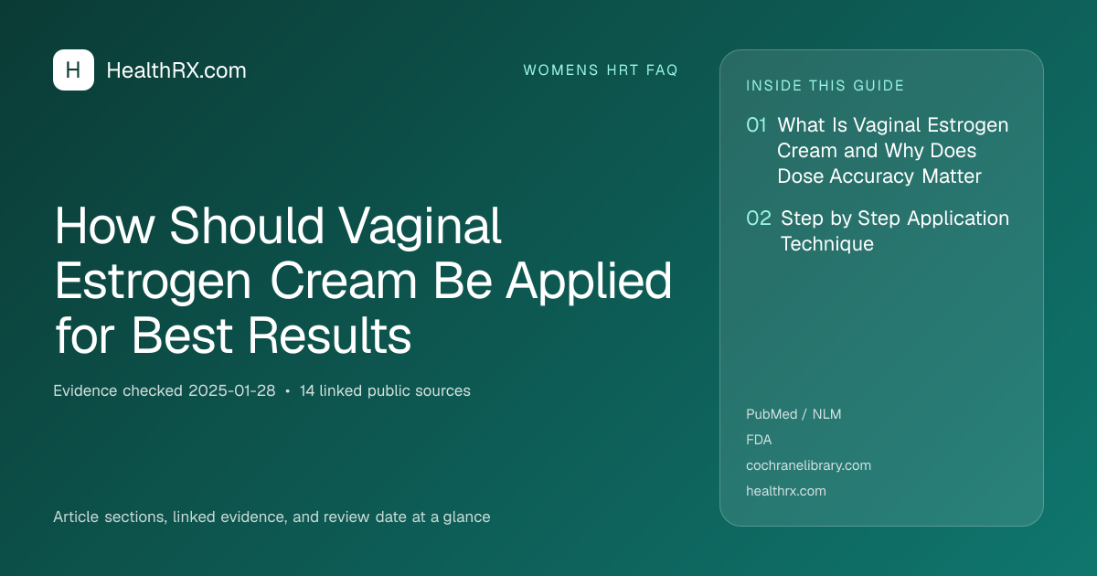 Evidence overview for How Should Vaginal Estrogen Cream Be Applied for Best Results