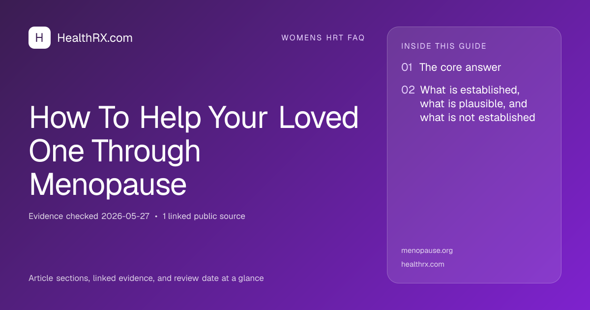 Evidence overview for How To Help Your Loved One Through Menopause