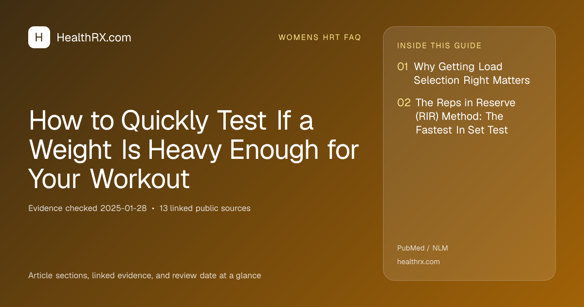 Evidence overview for How to Quickly Test If a Weight Is Heavy Enough for Your Workout