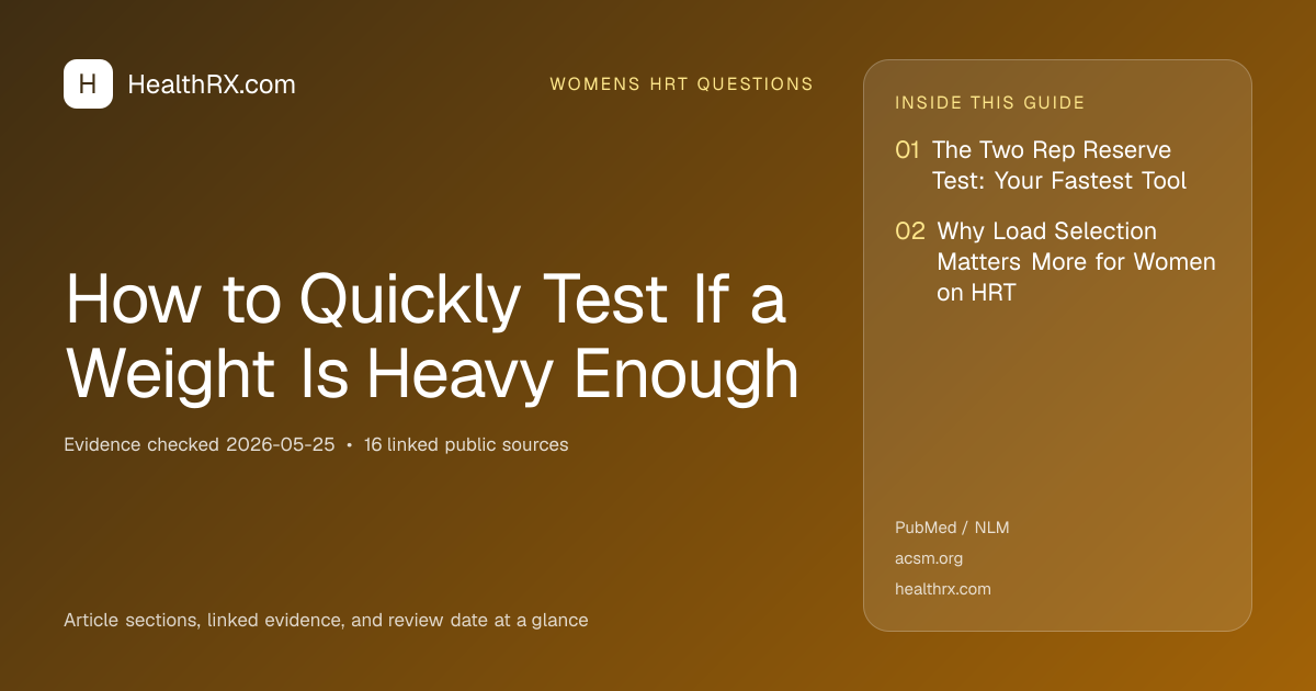 Evidence overview for How to Quickly Test If a Weight Is Heavy Enough