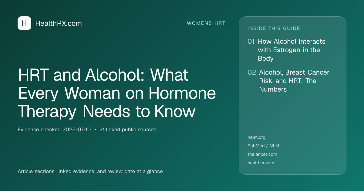 Evidence overview for HRT and Alcohol: What Every Woman on Hormone Therapy Needs to Know