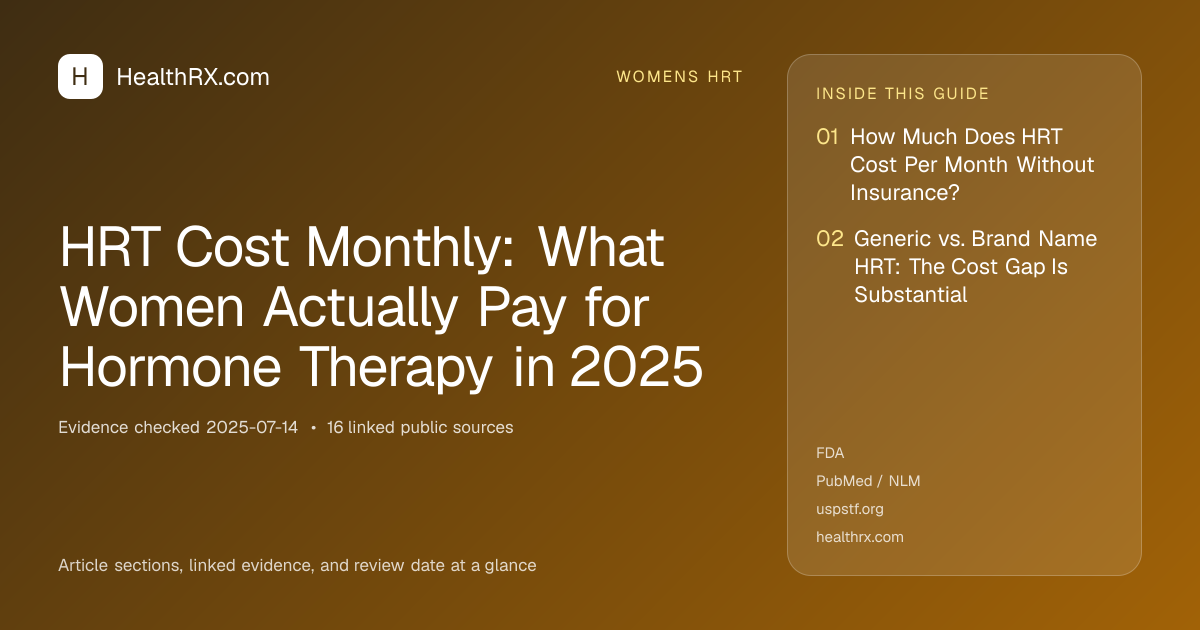Evidence overview for HRT Cost Monthly: What Women Actually Pay for Hormone Therapy in 2025