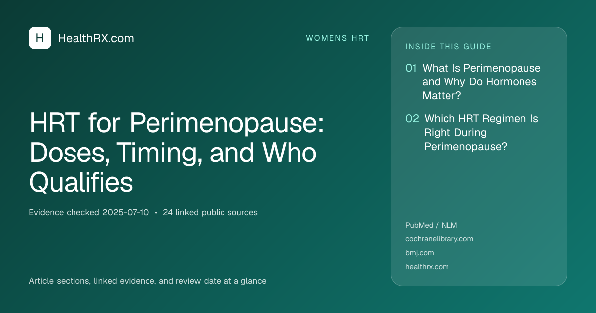 Evidence overview for HRT for Perimenopause: Doses, Timing, and Who Qualifies