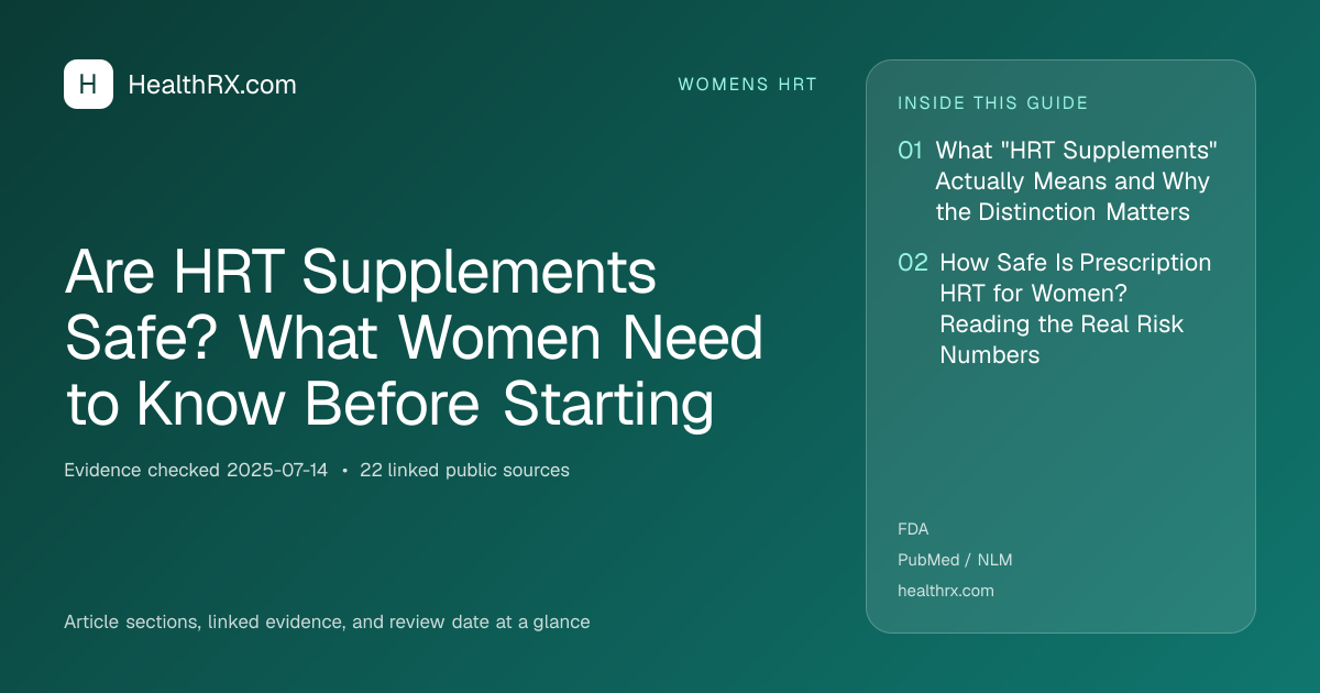 Evidence overview for Are HRT Supplements Safe? What Women Need to Know Before Starting