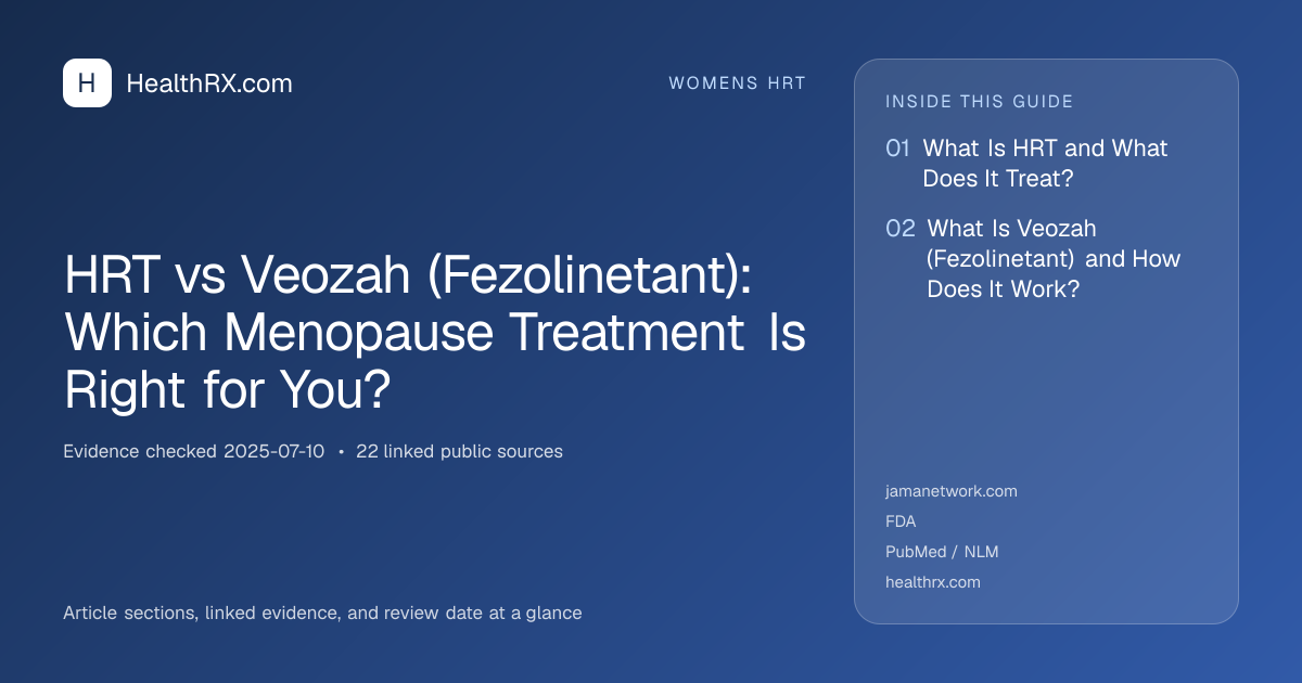 Evidence overview for HRT vs Veozah (Fezolinetant): Which Menopause Treatment Is Right for You?
