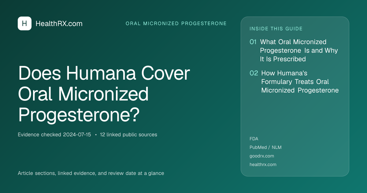 Evidence overview for Does Humana Cover Oral Micronized Progesterone?