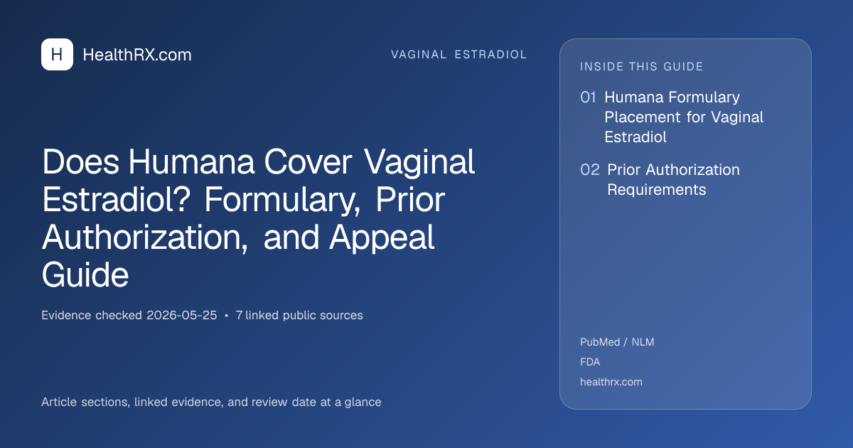 Evidence overview for Does Humana Cover Vaginal Estradiol? Formulary, Prior Authorization, and Appeal Guide
