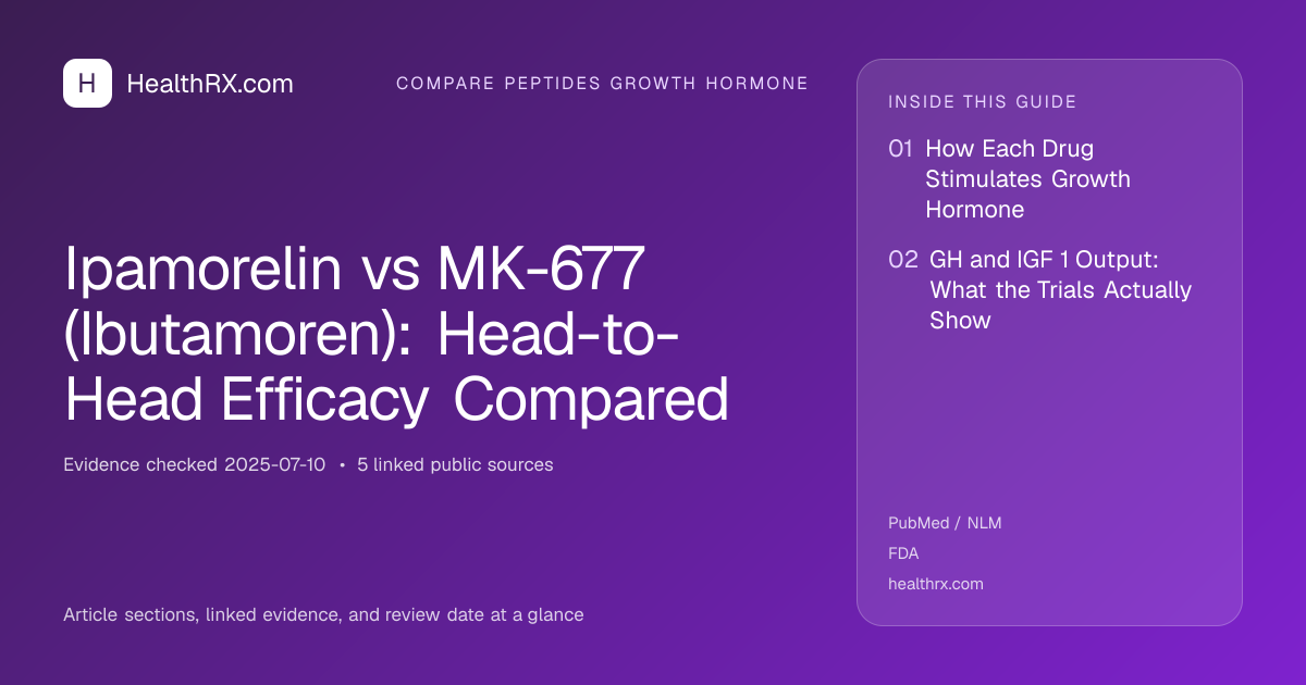 Evidence overview for Ipamorelin vs MK-677 (Ibutamoren): Head-to-Head Efficacy Compared