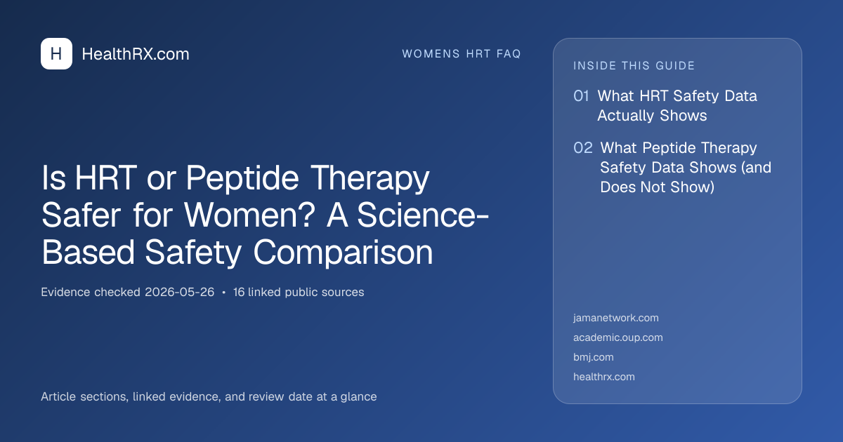 Evidence overview for Is HRT or Peptide Therapy Safer for Women? A Science-Based Safety Comparison
