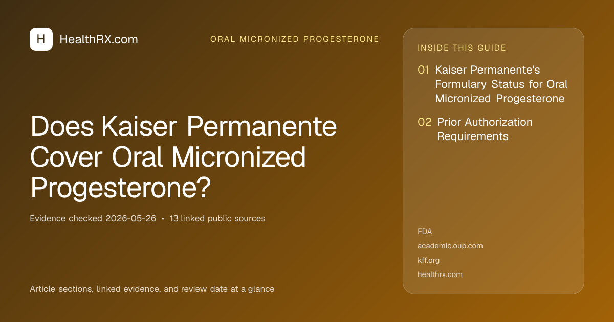 Evidence overview for Does Kaiser Permanente Cover Oral Micronized Progesterone?