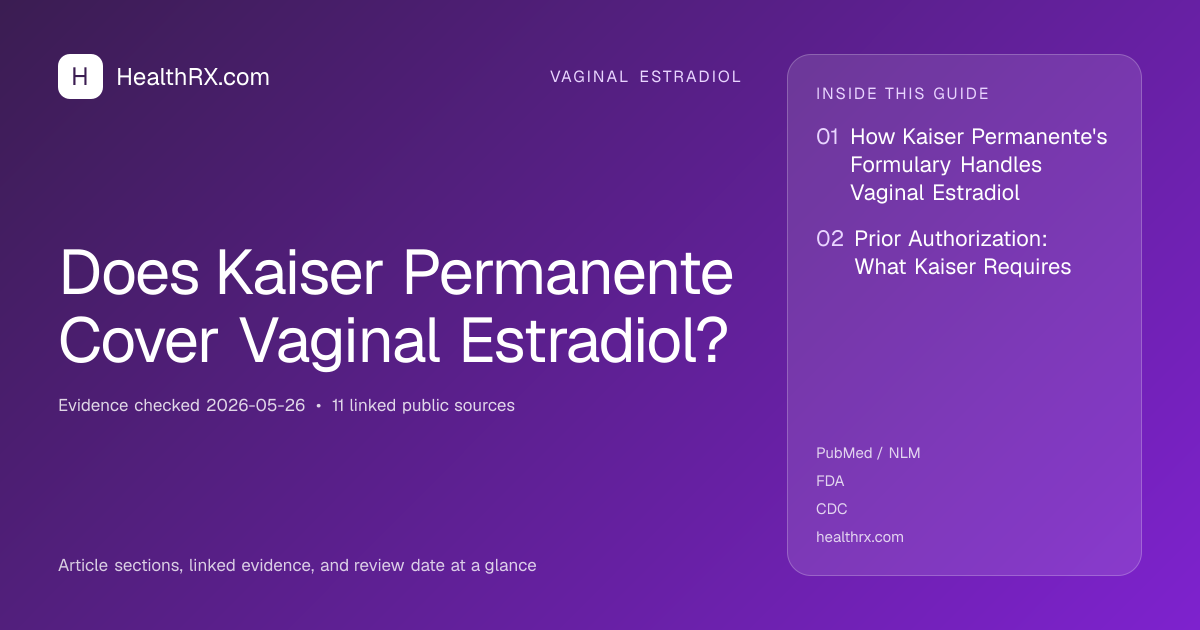 Evidence overview for Does Kaiser Permanente Cover Vaginal Estradiol?