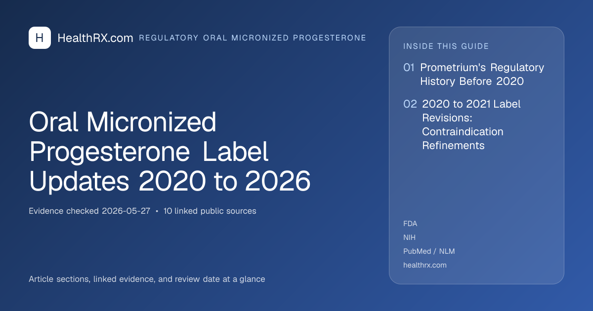 Evidence overview for Oral Micronized Progesterone Label Updates 2020 to 2026