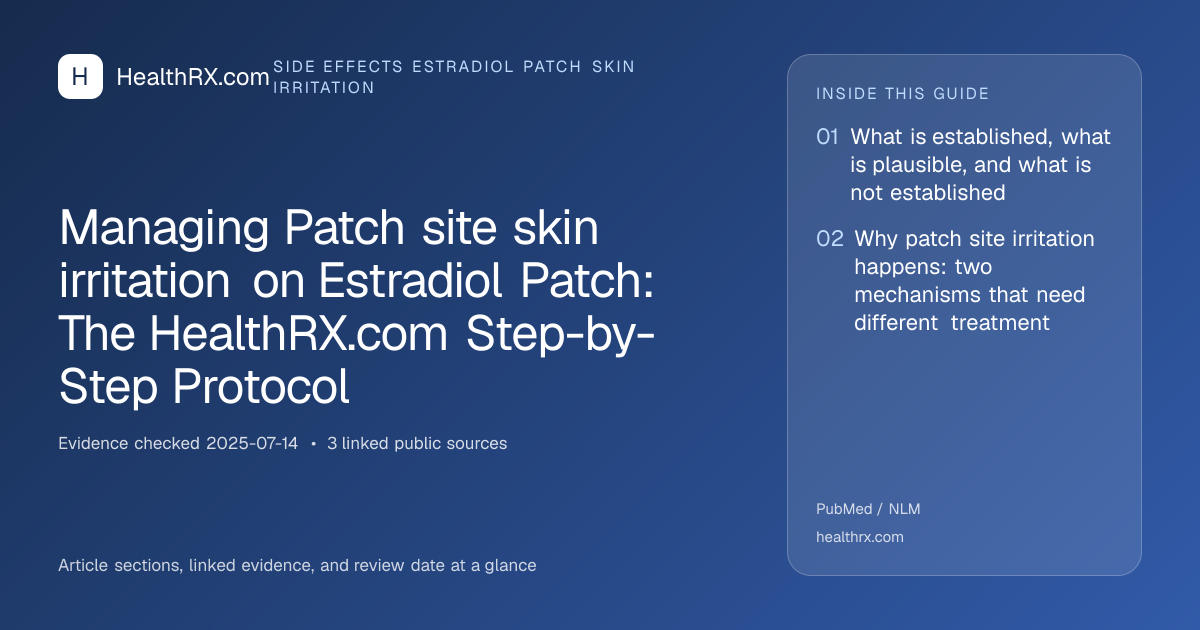 Evidence overview for Managing Patch site skin irritation on Estradiol Patch: The HealthRX.com Step-by-Step Protocol