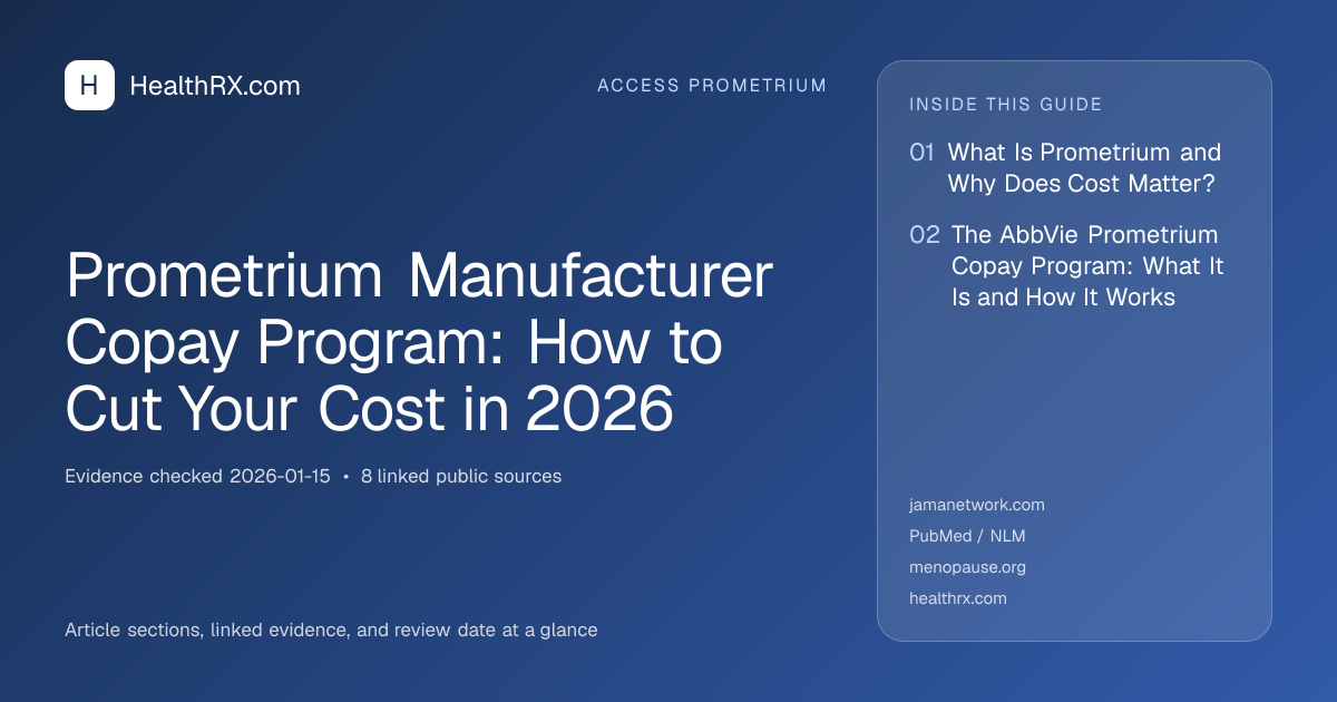 Evidence overview for Prometrium Manufacturer Copay Program: How to Cut Your Cost in 2026