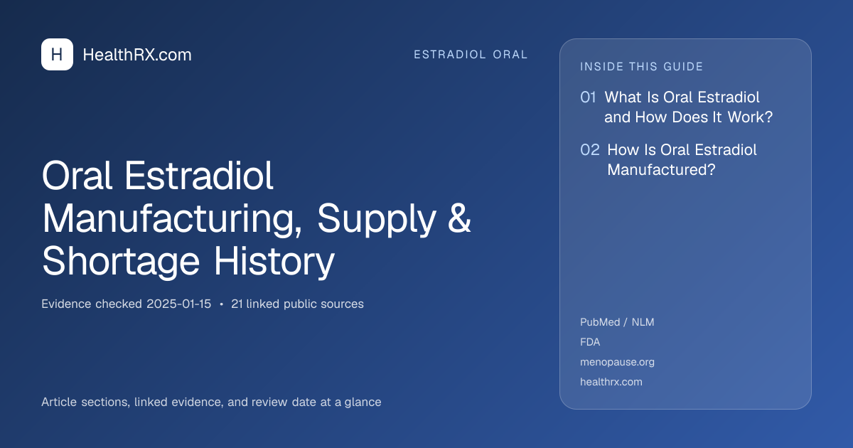 Evidence overview for Oral Estradiol Manufacturing, Supply & Shortage History
