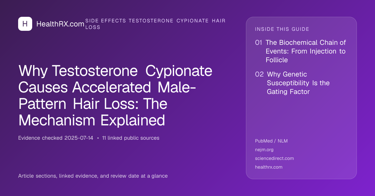 Evidence overview for Why Testosterone Cypionate Causes Accelerated Male-Pattern Hair Loss: The Mechanism Explained