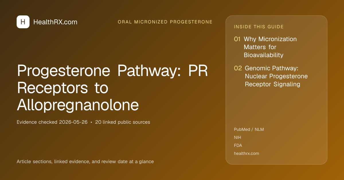 Evidence overview for Progesterone Pathway: PR Receptors to Allopregnanolone