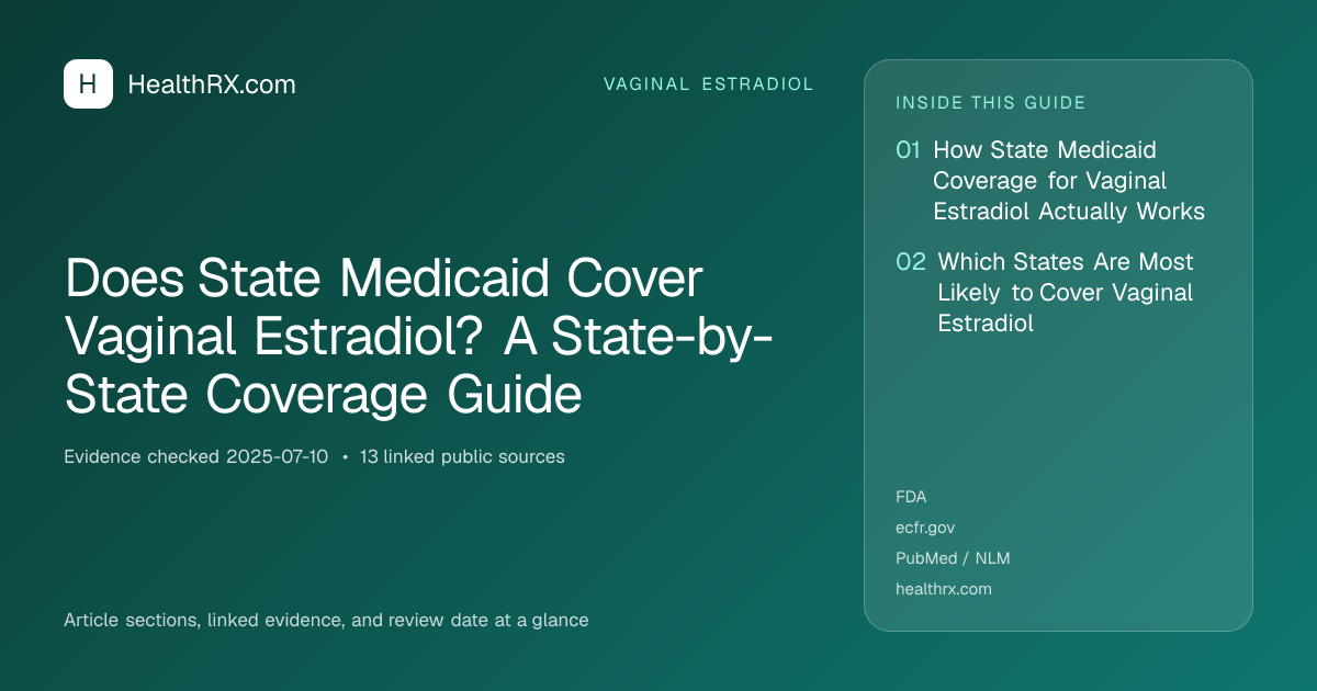 Evidence overview for Does State Medicaid Cover Vaginal Estradiol? A State-by-State Coverage Guide
