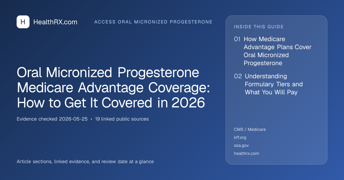 Evidence overview for Oral Micronized Progesterone Medicare Advantage Coverage: How to Get It Covered in 2026