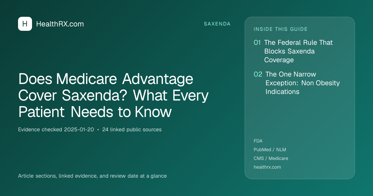 Evidence overview for Does Medicare Advantage Cover Saxenda? What Every Patient Needs to Know