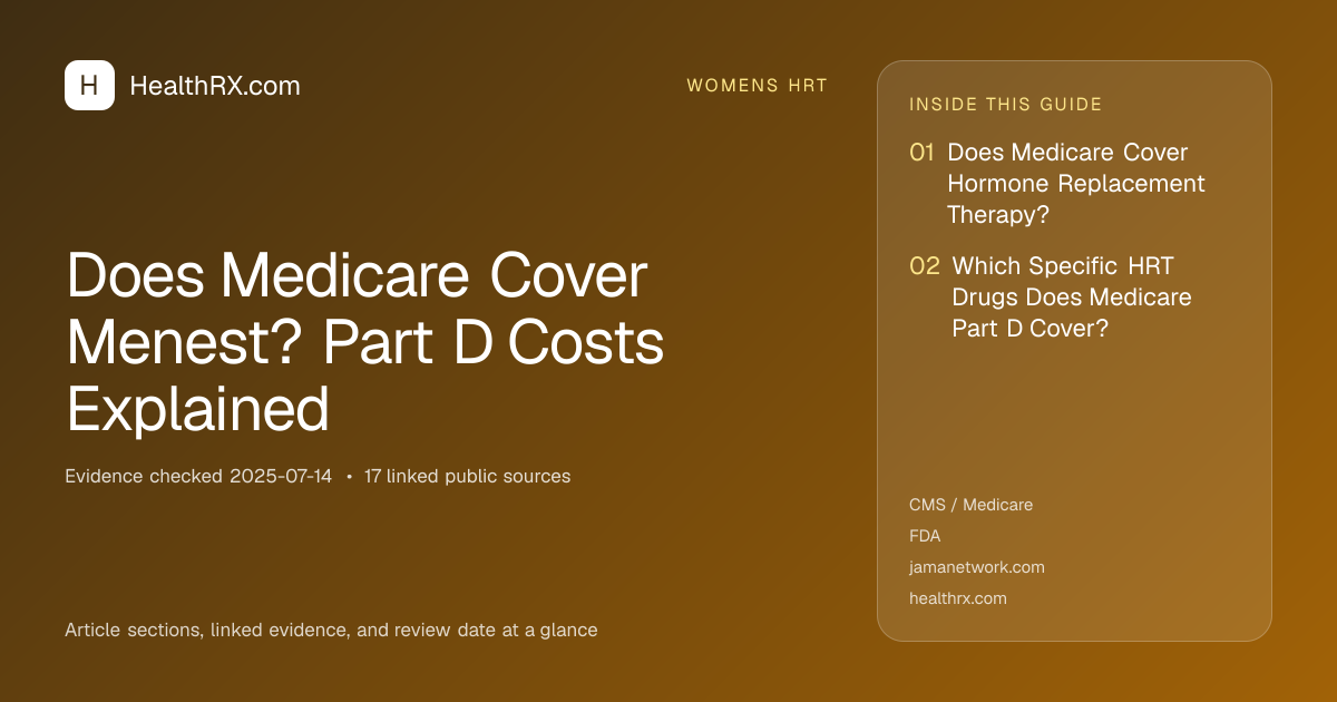 Evidence overview for Does Medicare Cover Menest? Part D Costs Explained