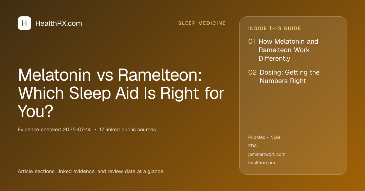 Evidence overview for sleep medicine: Melatonin vs Ramelteon: Which Sleep Aid Is Right for You?
