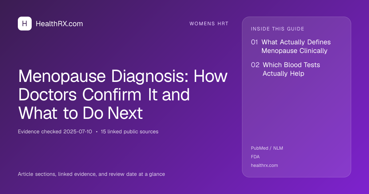 Evidence overview for womens hrt: Menopause Diagnosis: How Doctors Confirm It and What to Do Next