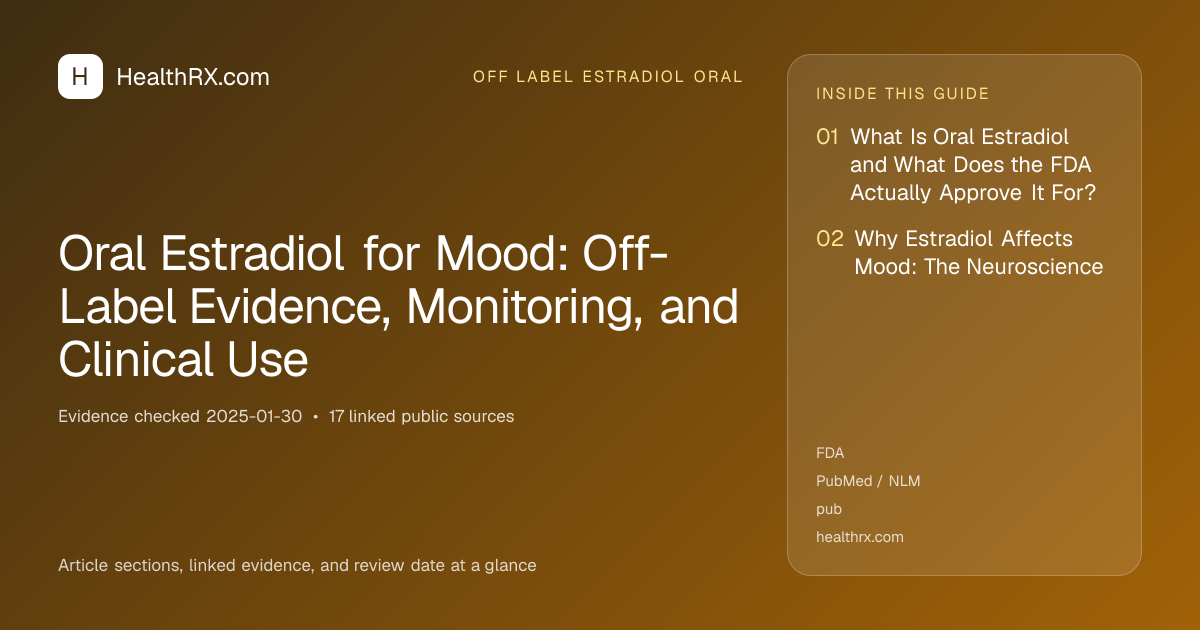 Evidence overview for Oral Estradiol for Mood: Off-Label Evidence, Monitoring, and Clinical Use