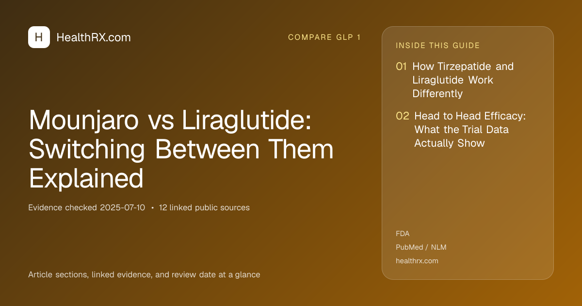 Evidence overview for Mounjaro vs Liraglutide: Switching Between Them Explained