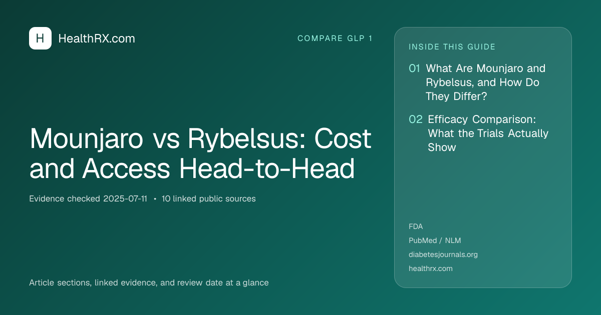 Evidence overview for Mounjaro vs Rybelsus: Cost and Access Head-to-Head