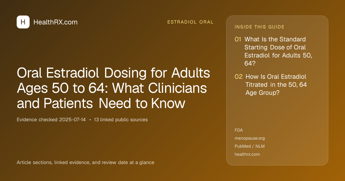 Evidence overview for Oral Estradiol Dosing for Adults Ages 50 to 64: What Clinicians and Patients Need to Know
