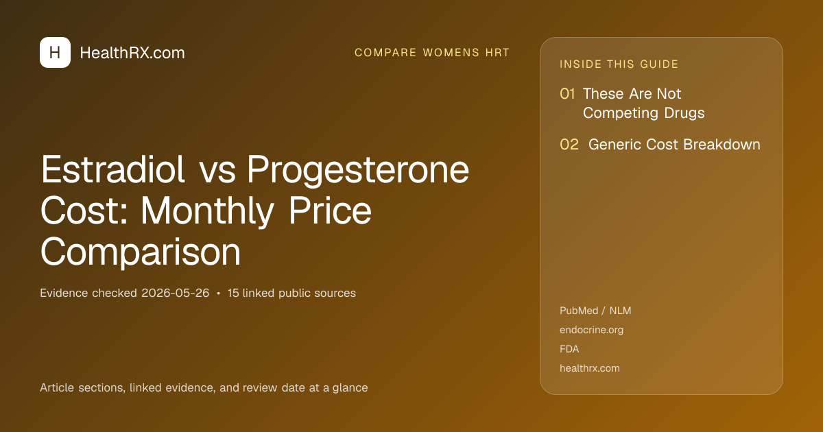 Evidence overview for Estradiol vs Progesterone Cost: Monthly Price Comparison