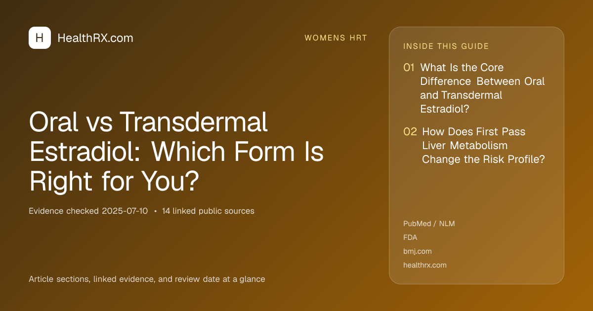 Evidence overview for Oral vs Transdermal Estradiol: Which Form Is Right for You?