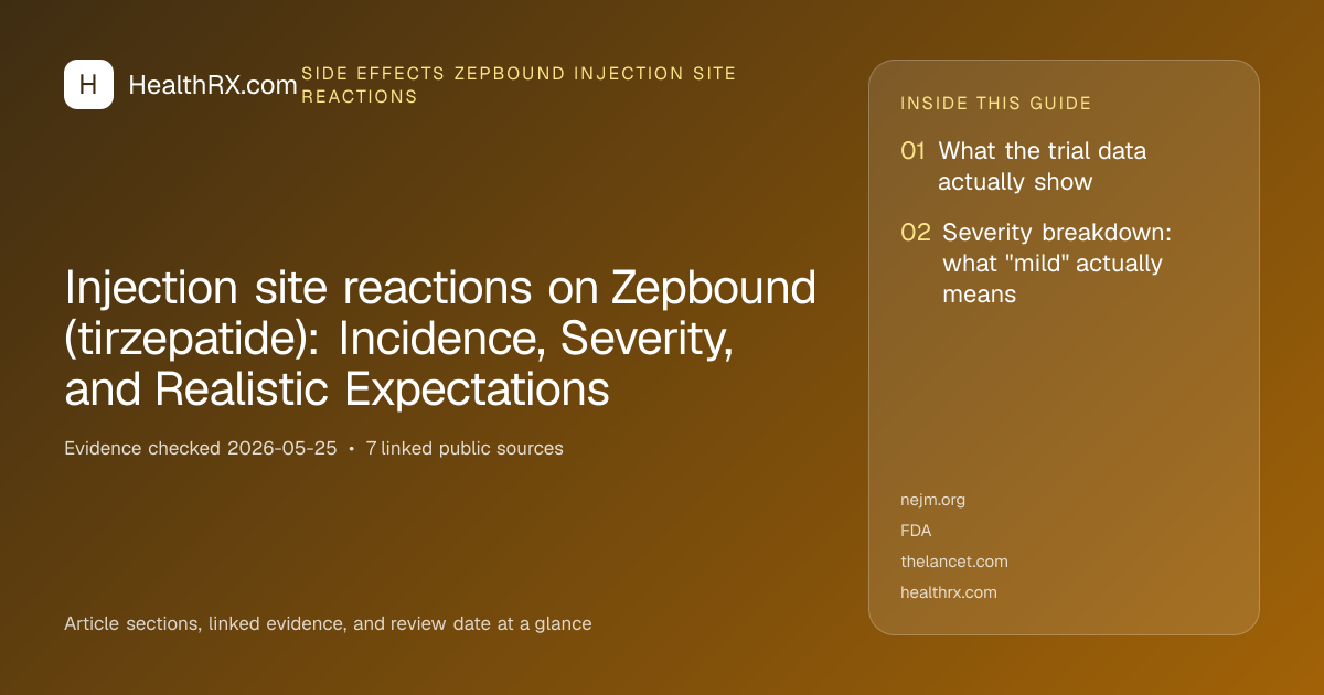 Evidence overview for Injection site reactions on Zepbound (tirzepatide): Incidence, Severity, and Realistic Expectations