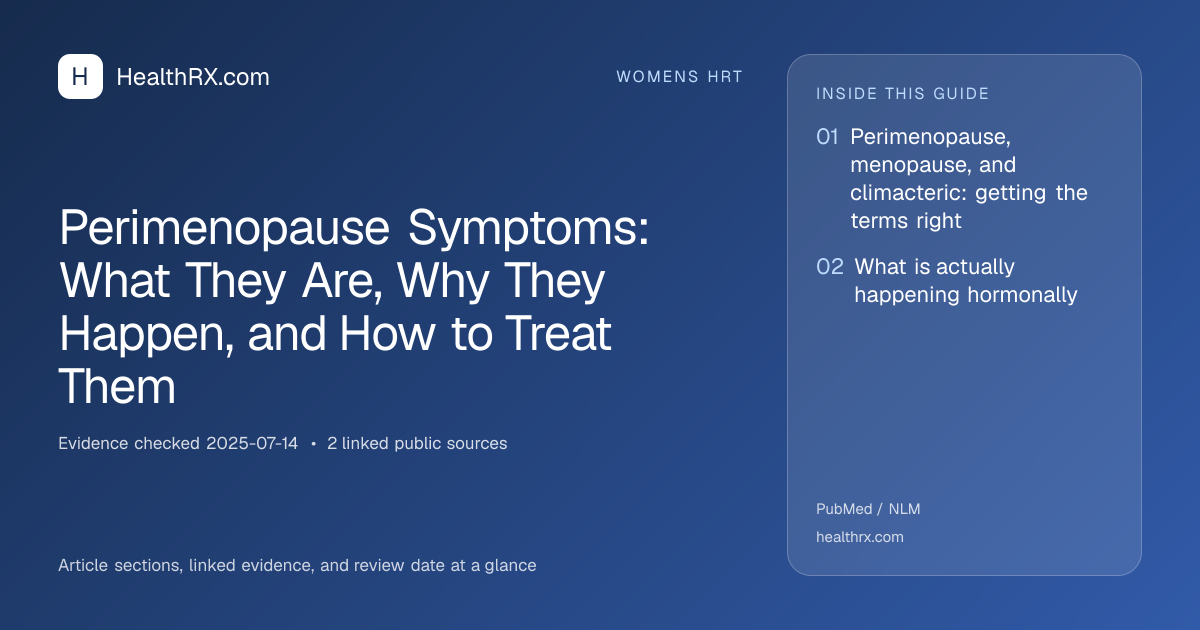 Evidence overview for Perimenopause Symptoms: What They Are, Why They Happen, and How to Treat Them