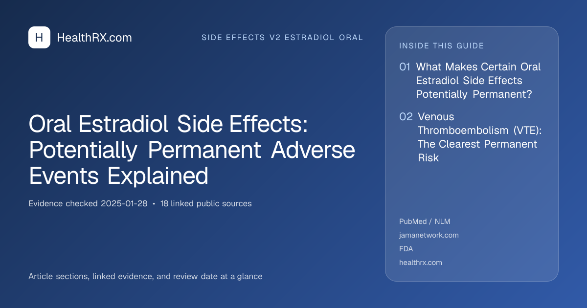 Evidence overview for Oral Estradiol Side Effects: Potentially Permanent Adverse Events Explained