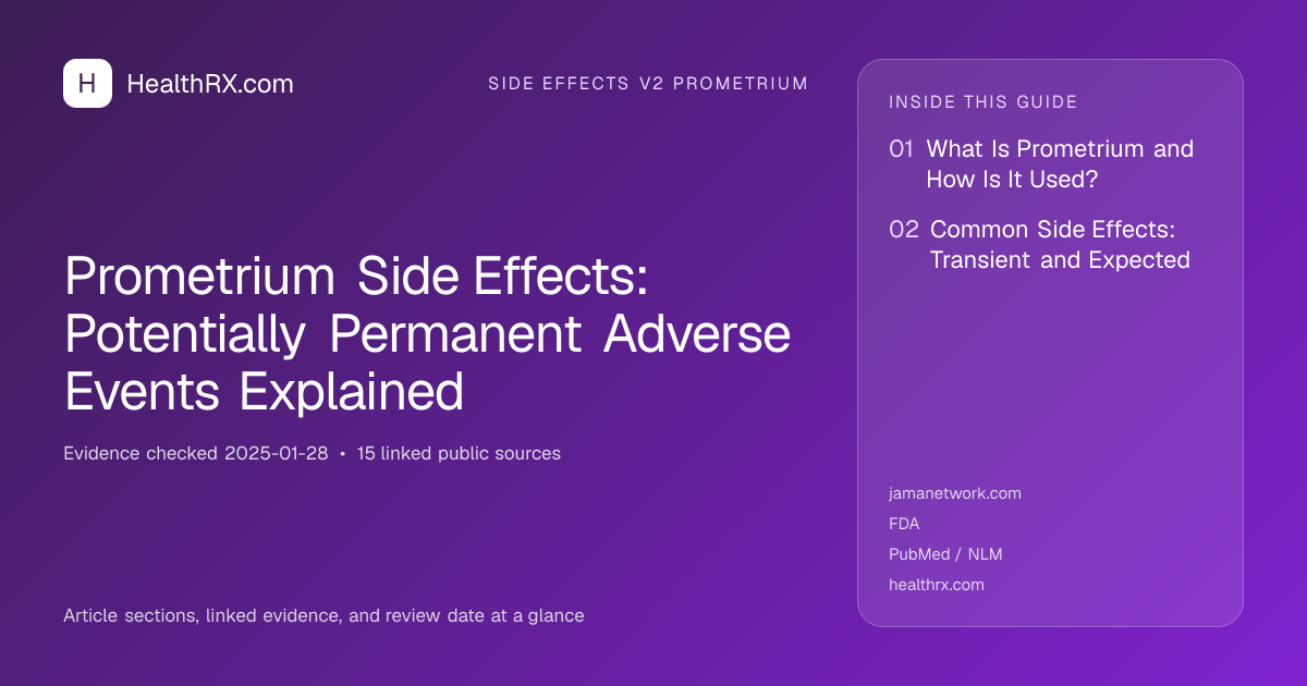 Evidence overview for Prometrium Side Effects: Potentially Permanent Adverse Events Explained