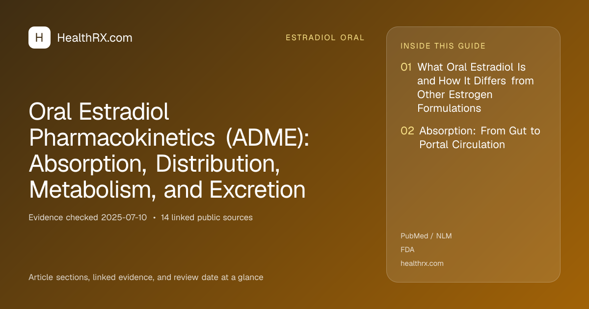 Evidence overview for Oral Estradiol Pharmacokinetics (ADME): Absorption, Distribution, Metabolism, and Excretion