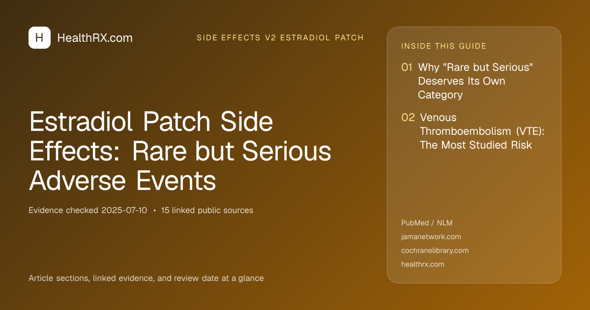 Evidence overview for Estradiol Patch Side Effects: Rare but Serious Adverse Events