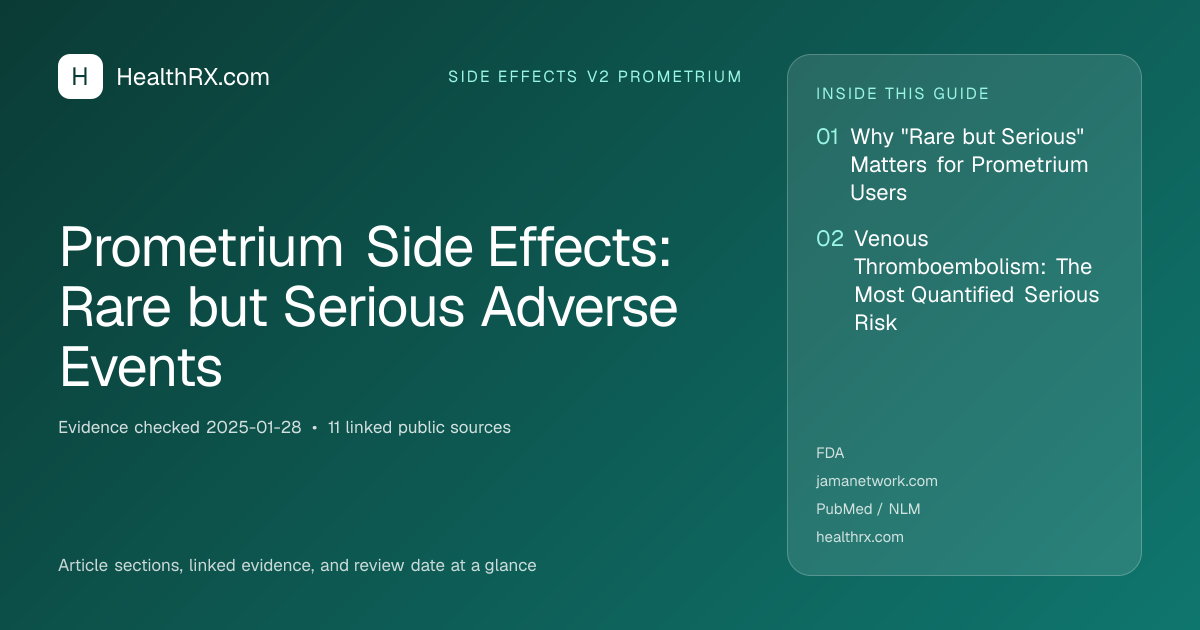 Evidence overview for Prometrium Side Effects: Rare but Serious Adverse Events