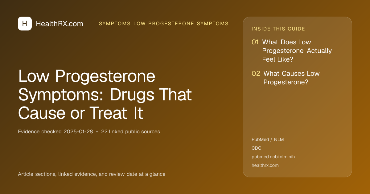 Evidence overview for Low Progesterone Symptoms: Drugs That Cause or Treat It